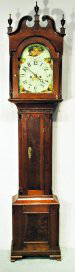 Solid walnut Pennsylvania Chippendale tall-case clock, 90 inches tall, with 8-day clockworks, $3,795.